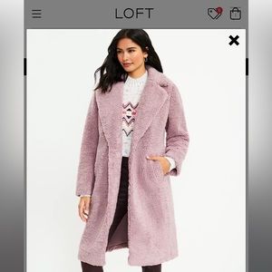 LOFT Sherpa Coat Size Medium